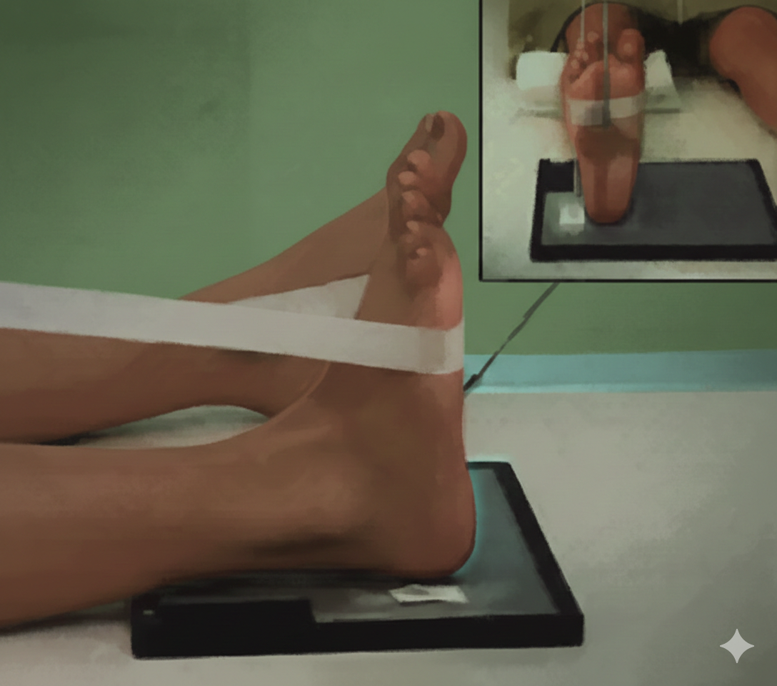 Proyección Axial del Calcáneo - Técnica de posicionamiento